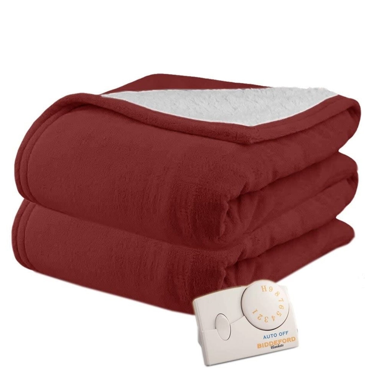 Biddeford Blankets Biddeford 2061-9032138-302 MicroPlush Sherpa Electric Heated Blanket Full Claret-Like_New
